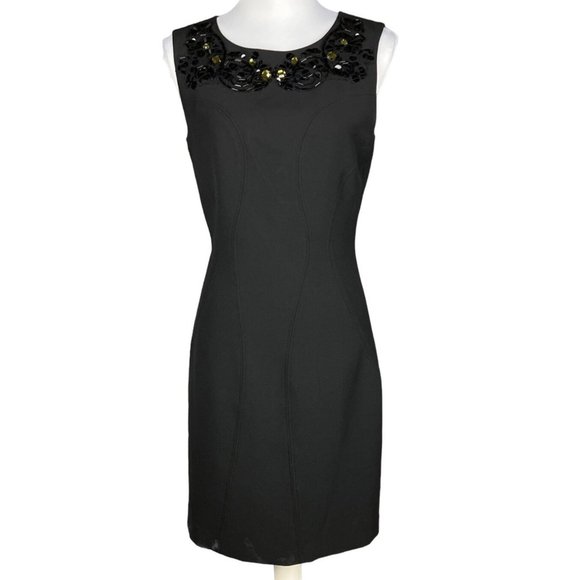 Diane Von Furstenberg Dresses & Skirts - Diane Von Furstenberg Sleeveless Black Embellished Sheath Dress Size 8